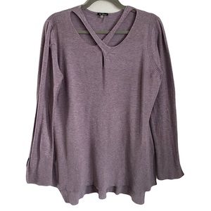 Vila Milano Criss Cross Strappy Neck Wool Blend Classic Purple Sweater‎ Large
